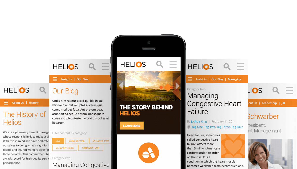 Helios Healthcare Branding Mobile Website Design
